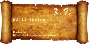 Kálló Ibolya névjegykártya