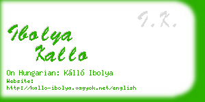 ibolya kallo business card