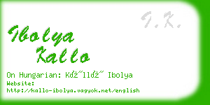 ibolya kallo business card